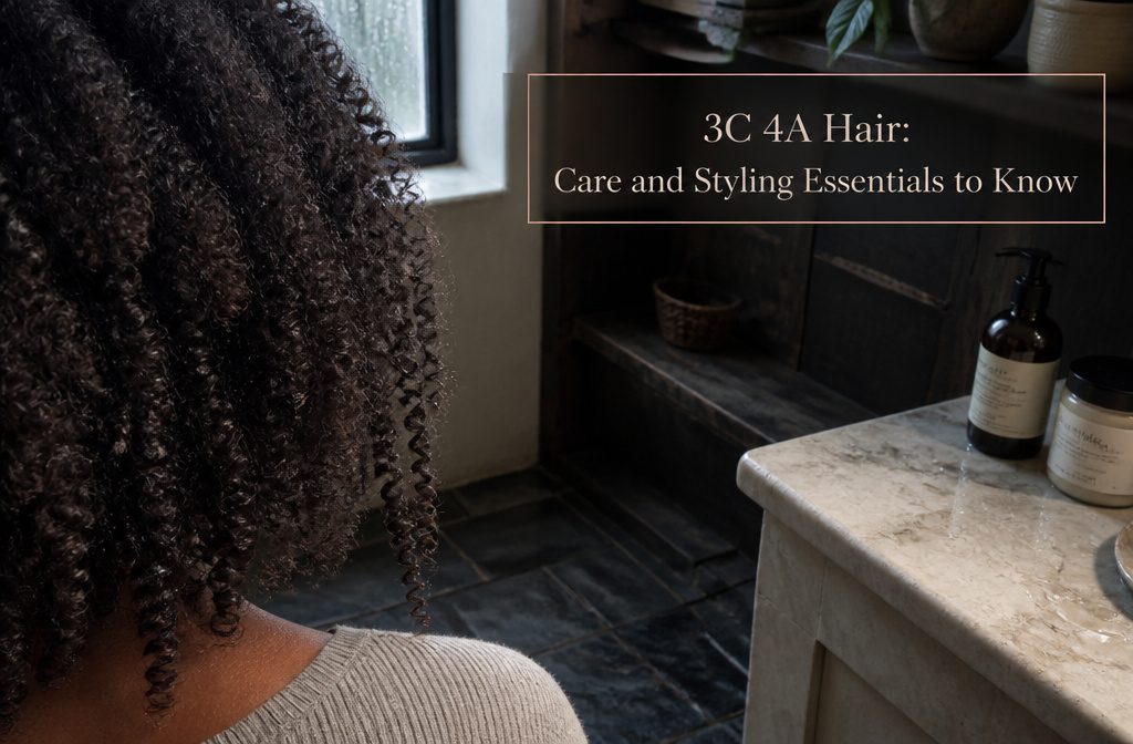 Close view of textured 3C curls and 4A coils