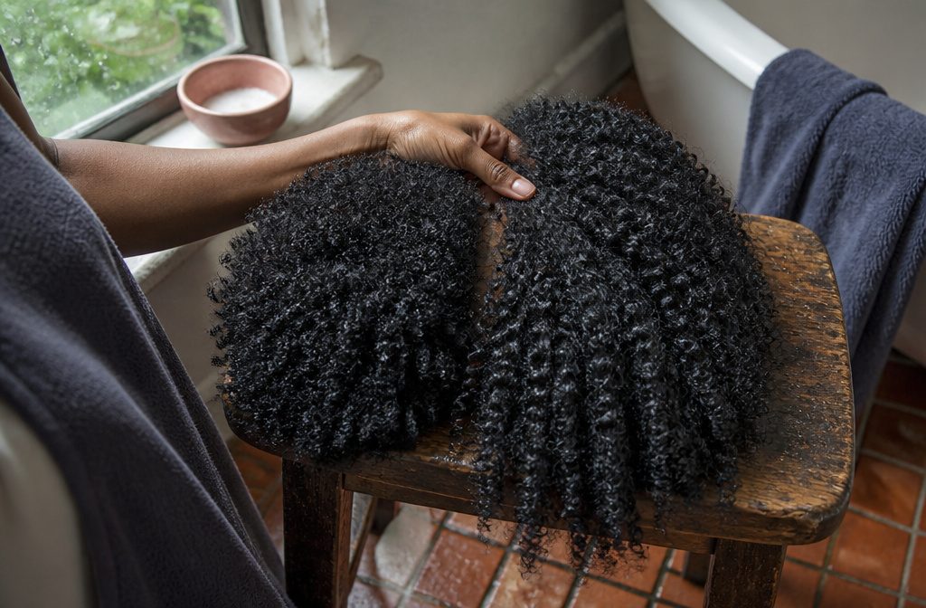 Natural 4B zigzag strands beside densely packed 4C coils