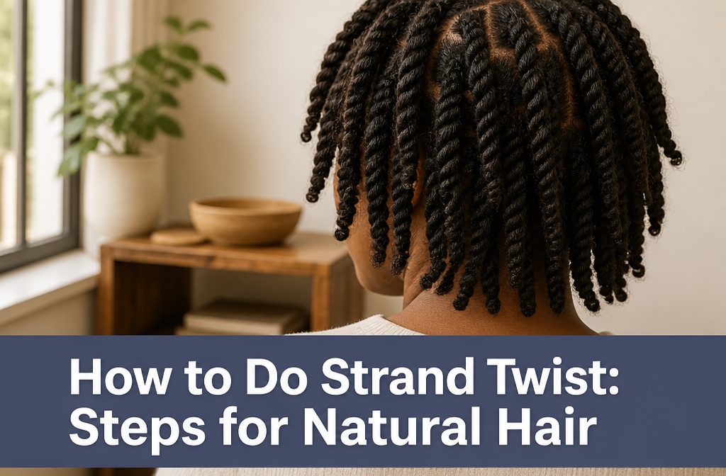 Natural hair styled in defined two-strand twists from roots to ends