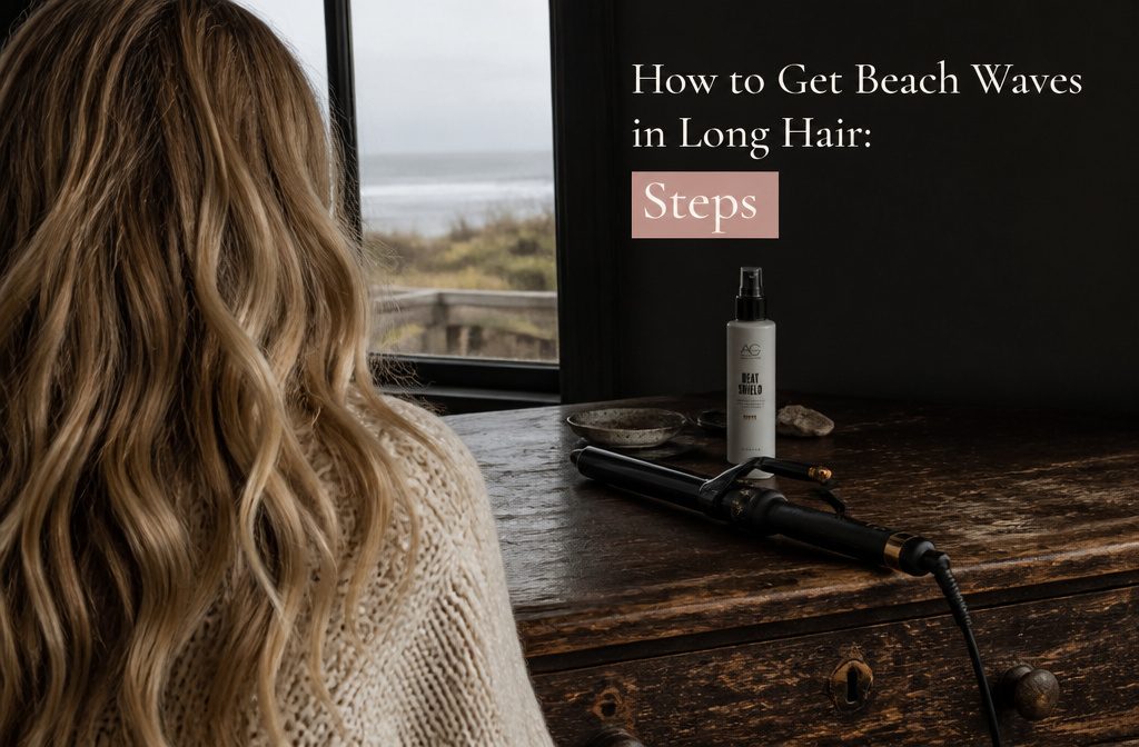Long hair with loose waves and straight ends