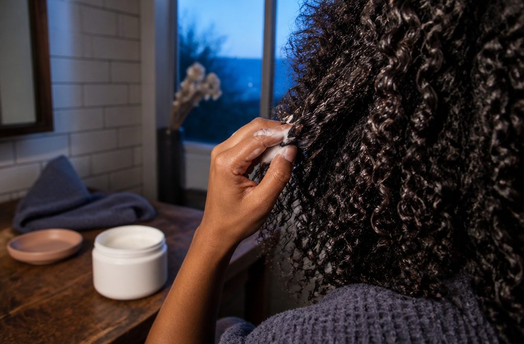 Thick white Pattern Styling Cream shown for an article about curl care