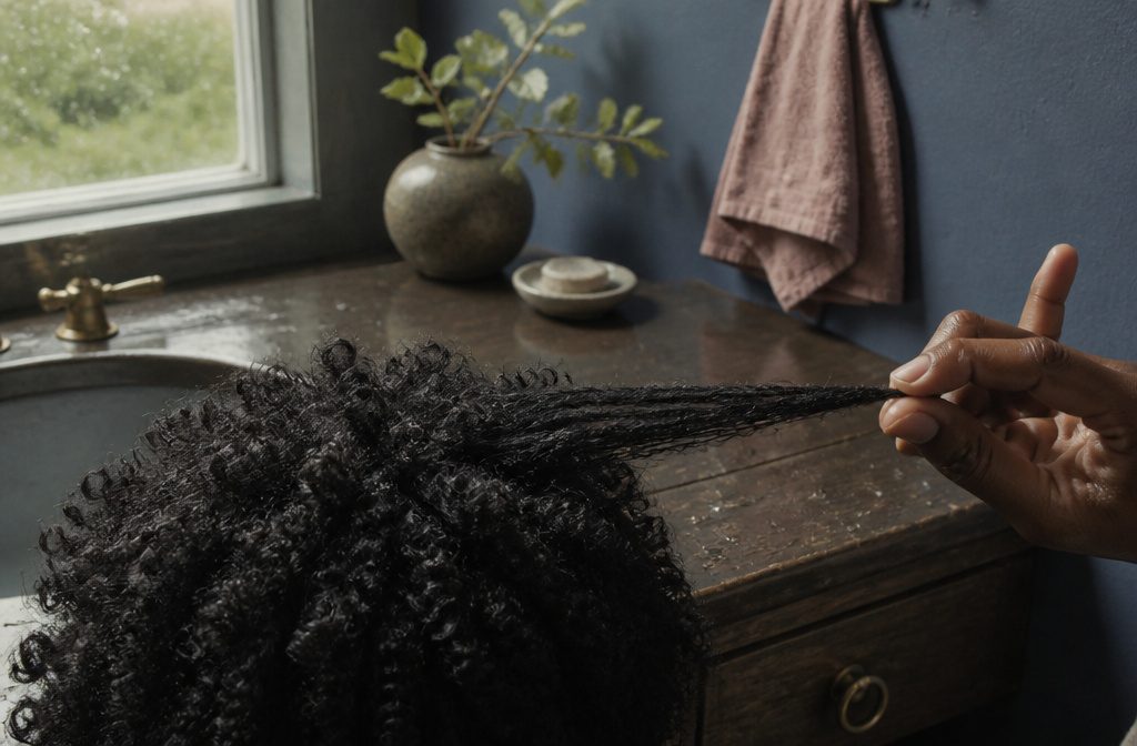 Natural hair examples illustrating different curl patterns, strand widths, and growth forms