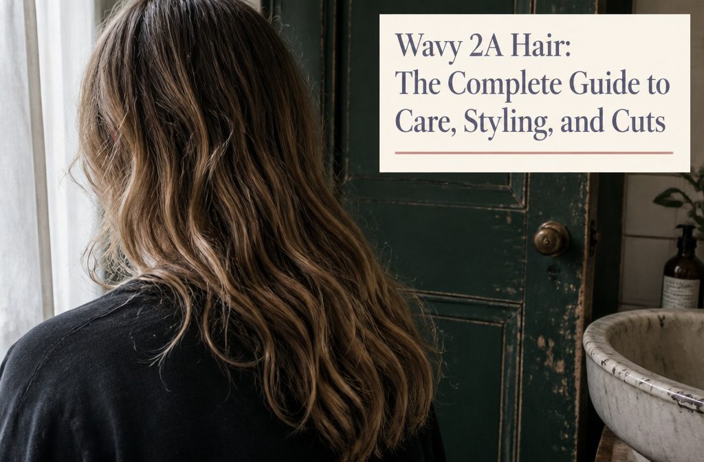 Fine wavy hair with nearly straight roots and loose bends through the lengths